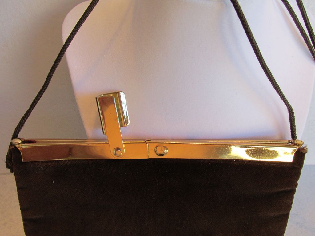 Harry Levine Brown Crushed Velvet Purse Harry Levine Brown Crushed Velvet Purse