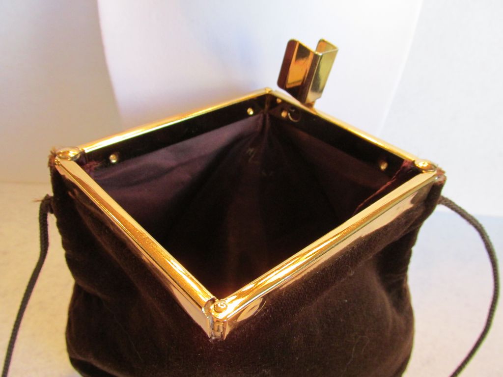 Harry Levine Brown Crushed Velvet Purse Harry Levine Brown Crushed Velvet Purse