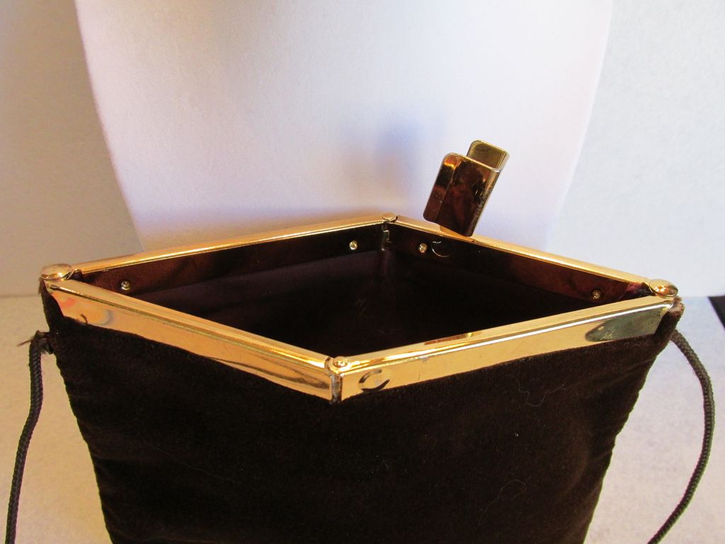 Harry Levine Brown Crushed Velvet Purse Harry Levine Brown Crushed Velvet Purse