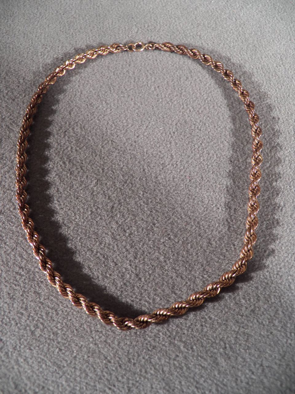 Vintage 12 K Yellow Gold Filled Classic Rolled Rope Link Necklace Chain Vintage 12 K Yellow Gold Filled Classic Rolled Rope Link Necklace Chain