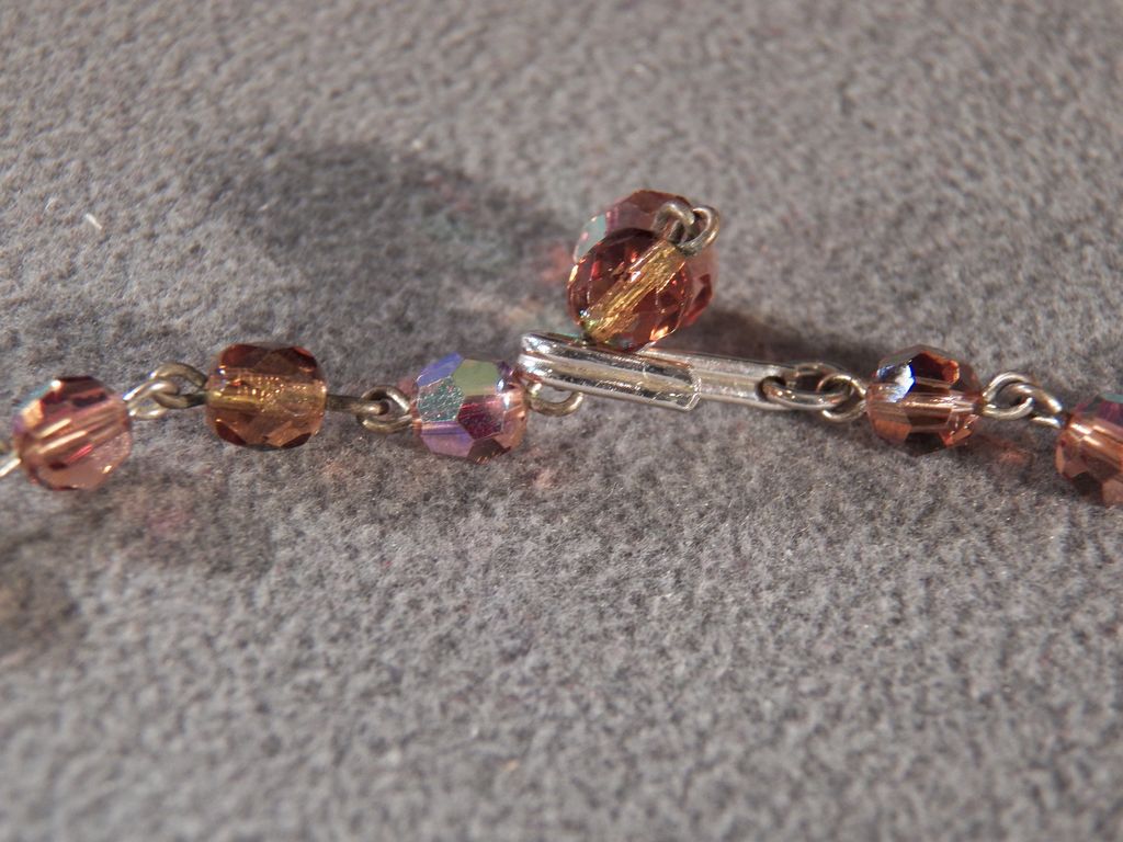 Vintage 2 Strand Shades Amber Glass Aurora Borealis Glass Bead Necklace Vintage 2 Strand Shades Amber Glass Aurora Borealis Glass Bead Necklace