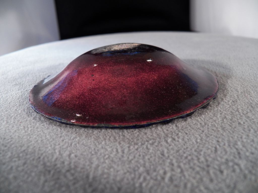 Vintage Multi Colored Enameled Glass Bead Unique Bowl Dish Vintage Multi Colored Enameled Glass Bead Unique Bowl Dish