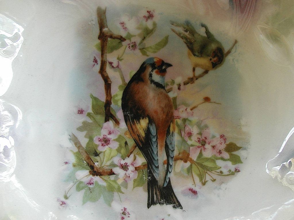 Antique Bowl Lustre Birds Germany Bavarian Purple Antique Bowl Lustre Birds Germany Bavarian Purple