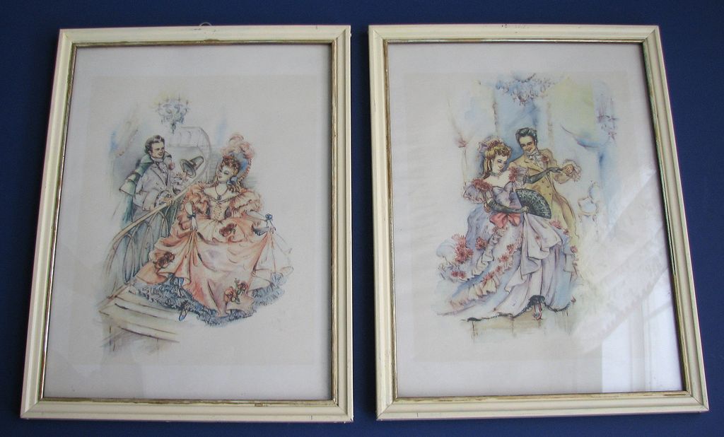 Vintage Courting Couple Print Set Southern Belles Vintage Courting Couple Print Set Southern Belles