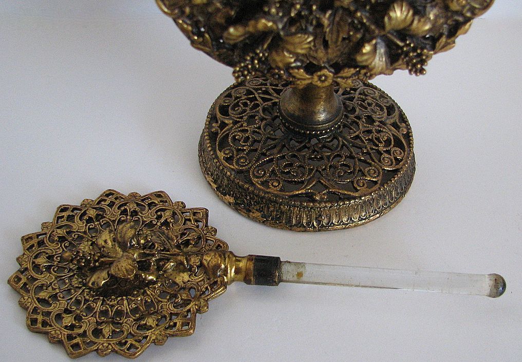 Bottle Perfume Gresco Filigree Hibiscus Iris Vanity Floral Bottle Perfume Gresco Filigree Hibiscus Iris Vanity Floral