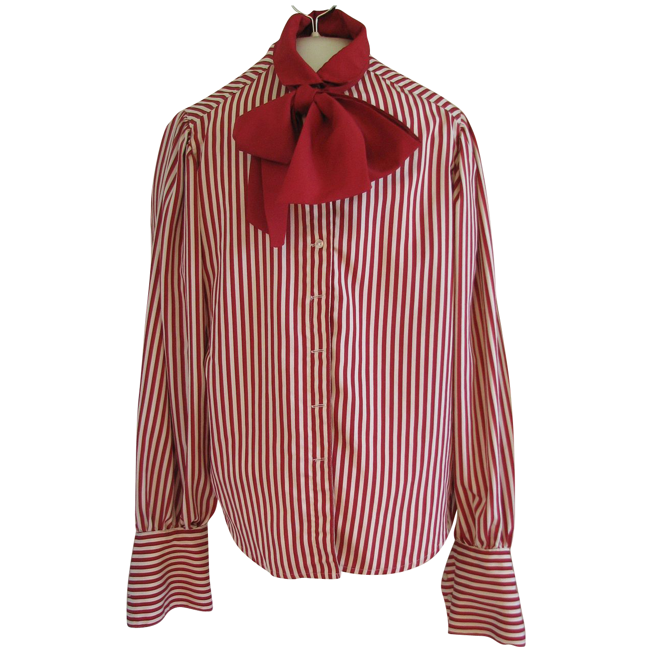 Blouse Striped Red 1970s Jonathan Martin Blouse Striped Red 1970s Jonathan Martin