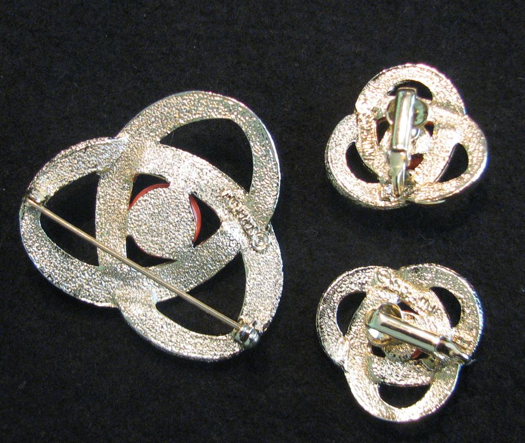 Set Orbit Sarah Coventry Fall Orange Goldtone Set Orbit Sarah Coventry Fall Orange Goldtone