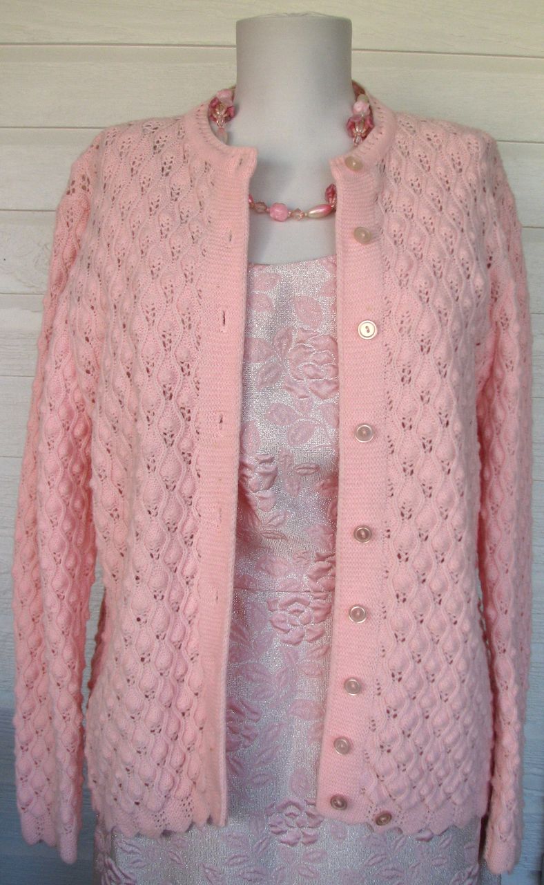 Cardigan Pink Pointelle Wintuk Cuddle Knits Cardigan Pink Pointelle Wintuk Cuddle Knits