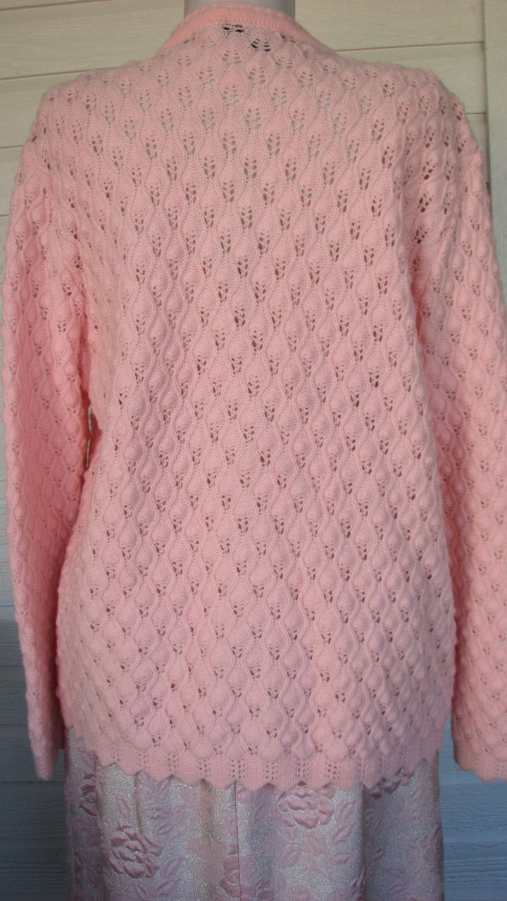 Cardigan Pink Pointelle Wintuk Cuddle Knits Cardigan Pink Pointelle Wintuk Cuddle Knits