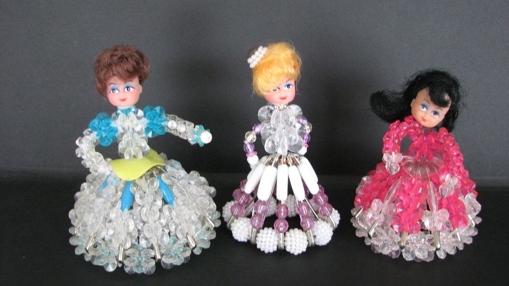 Vintage Dolls Beaded Safety Pin Easter Vintage Dolls Beaded Safety Pin Easter