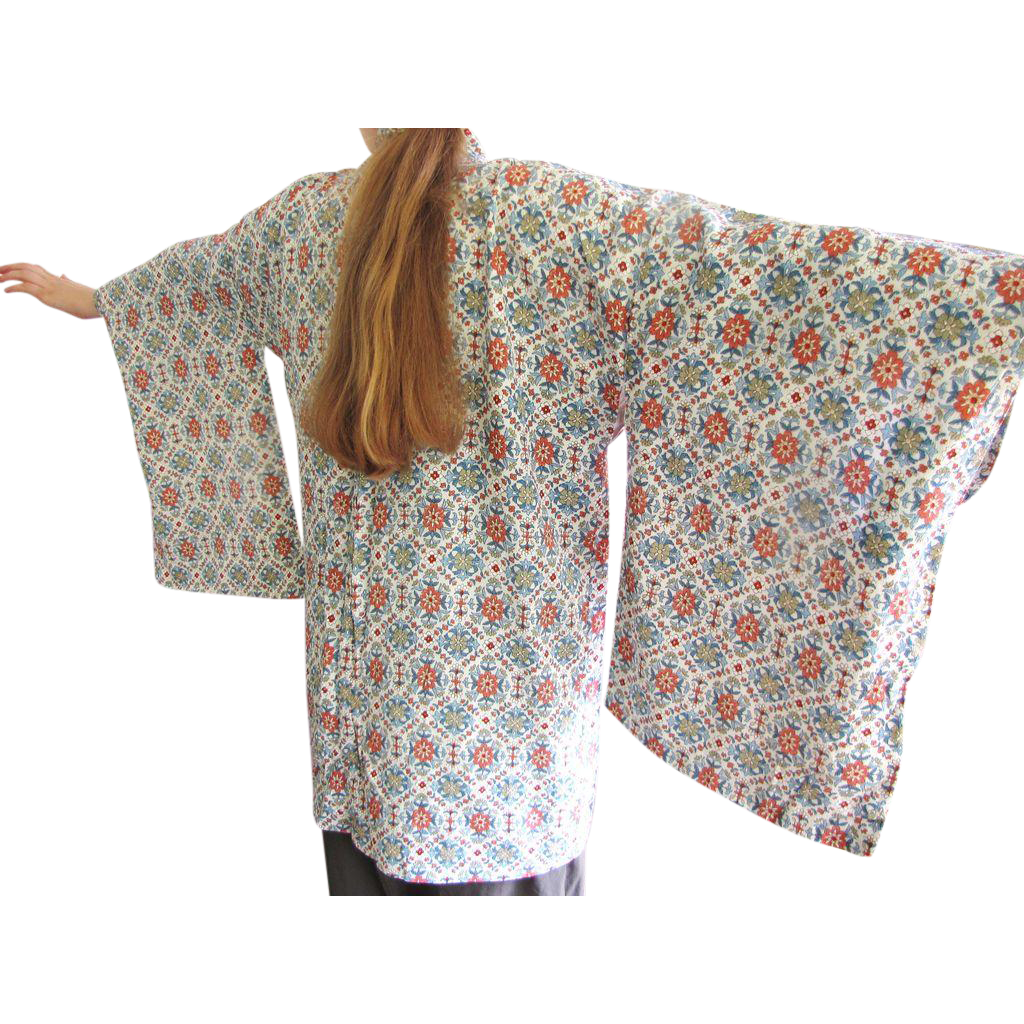Lovely Vintage Japanese Haori Jacket, Beautiful Fabric! Lovely Vintage Japanese Haori Jacket, Beautiful Fabric!