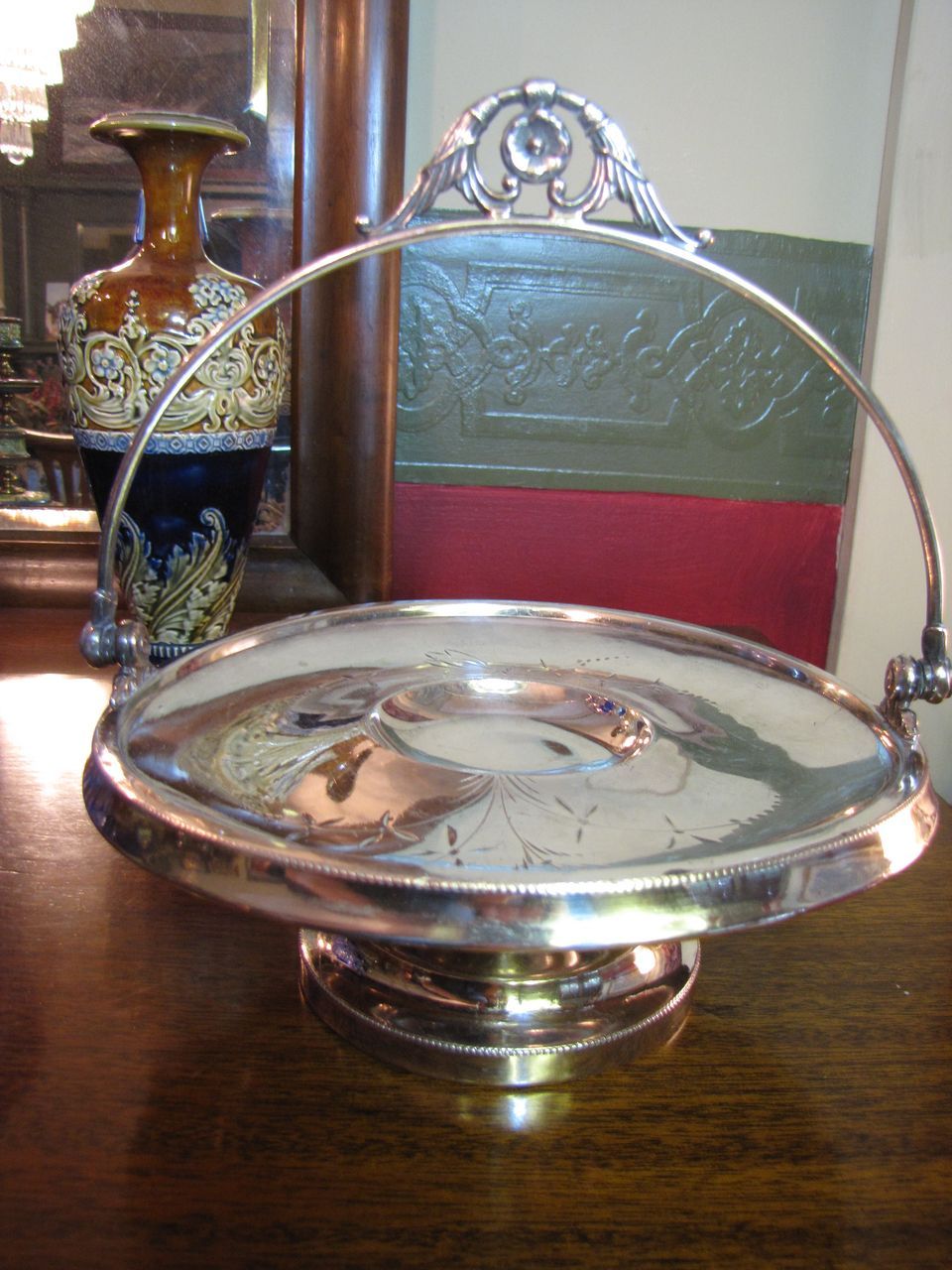 Lovely Victorian Quadruple Silver Plated Brides Basket by Vab Bergh Lovely Victorian Quadruple Silver Plated Brides Basket by Vab Bergh