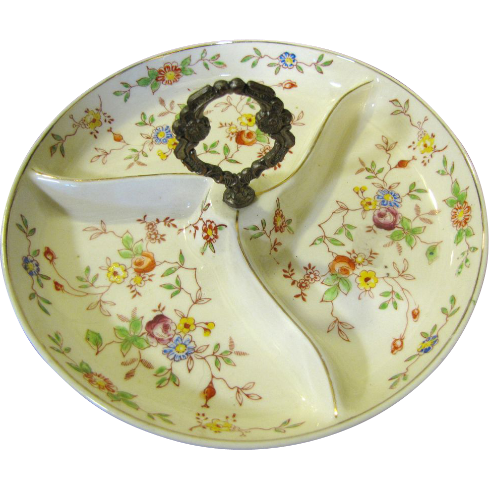 Lovely Vintage Small Floral Hand Painted Server, Made in Japan Lovely Vintage Small Floral Hand Painted Server, Made in Japan