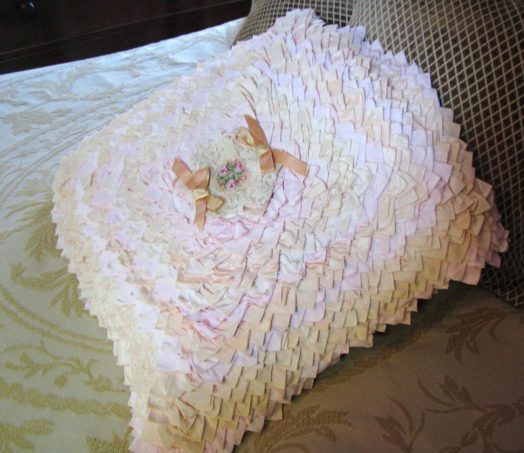 Very Shabby, Very Chic Ultra Ruffled Large Vintage Pillow Top Very Shabby, Very Chic Ultra Ruffled Large Vintage Pillow Top