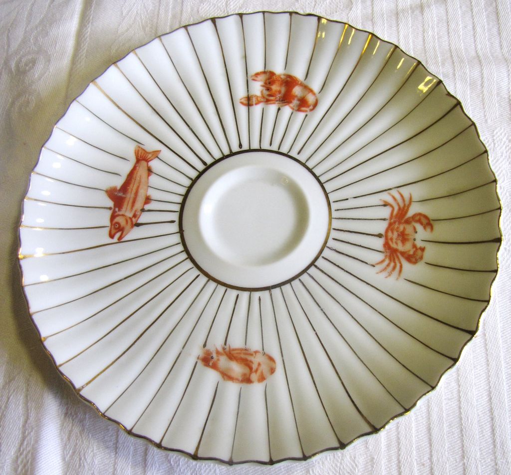 Super Old Seafood Serving Plate with Shrimps, Lobsters, Crabs, Fun Decoration! Super Old Seafood Serving Plate with Shrimps, Lobsters, Crabs, Fun Decoration!