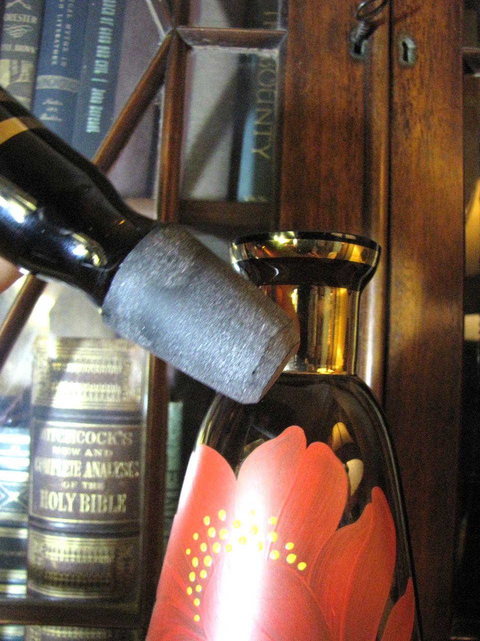 Huge & Stunning Retro Hand Painted Blown Glass Decanter Huge & Stunning Retro Hand Painted Blown Glass Decanter
