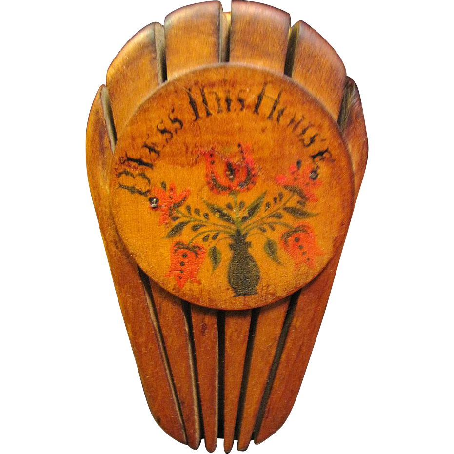 Vintage Hand Painted Wooden Folk Art Knife Wall Rack Vintage Hand Painted Wooden Folk Art Knife Wall Rack