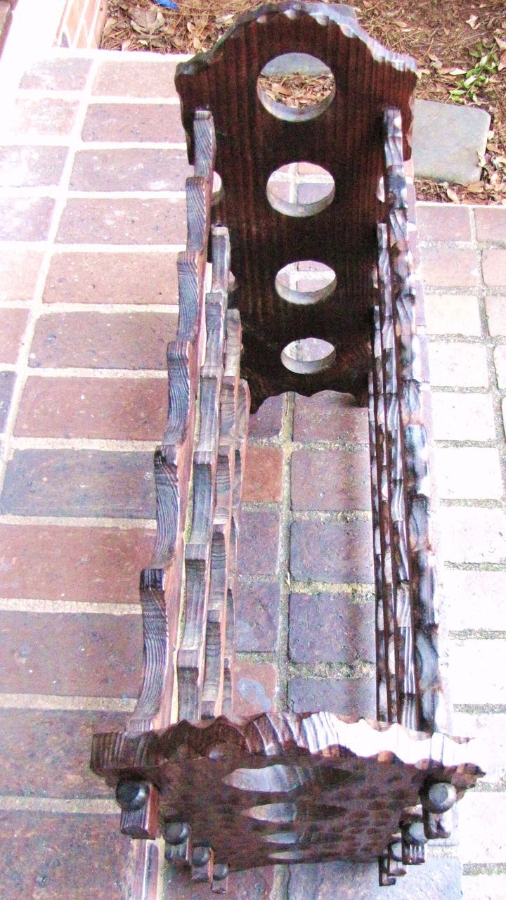 Large 24 Bottle Carved & Pegged Hand Made Walnut Wine Rack Large 24 Bottle Carved & Pegged Hand Made Walnut Wine Rack