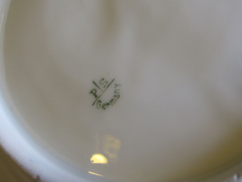 Antique PS Germany Sorau Porcelain Rose Floral Bowl ca 1898-1918 Antique PS Germany Sorau Porcelain Rose Floral Bowl ca 1898-1918