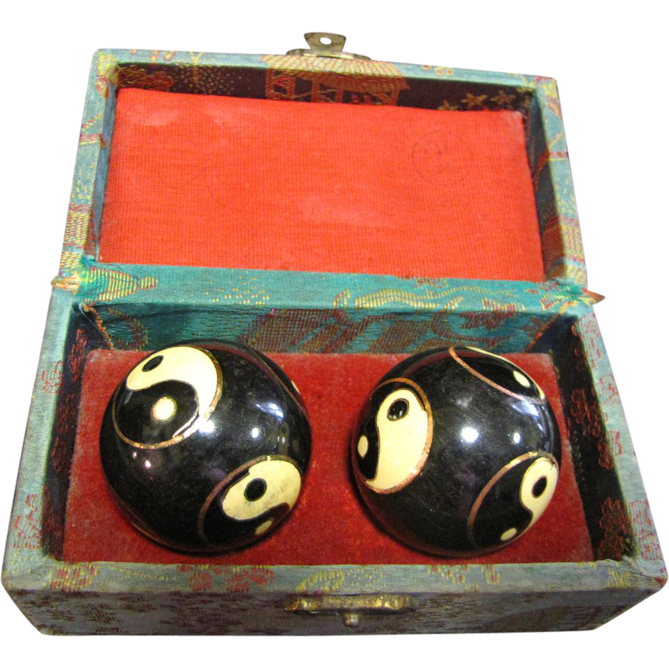 Vintage Oriental Stress Reliever Chime Balls from faywrayantiques on