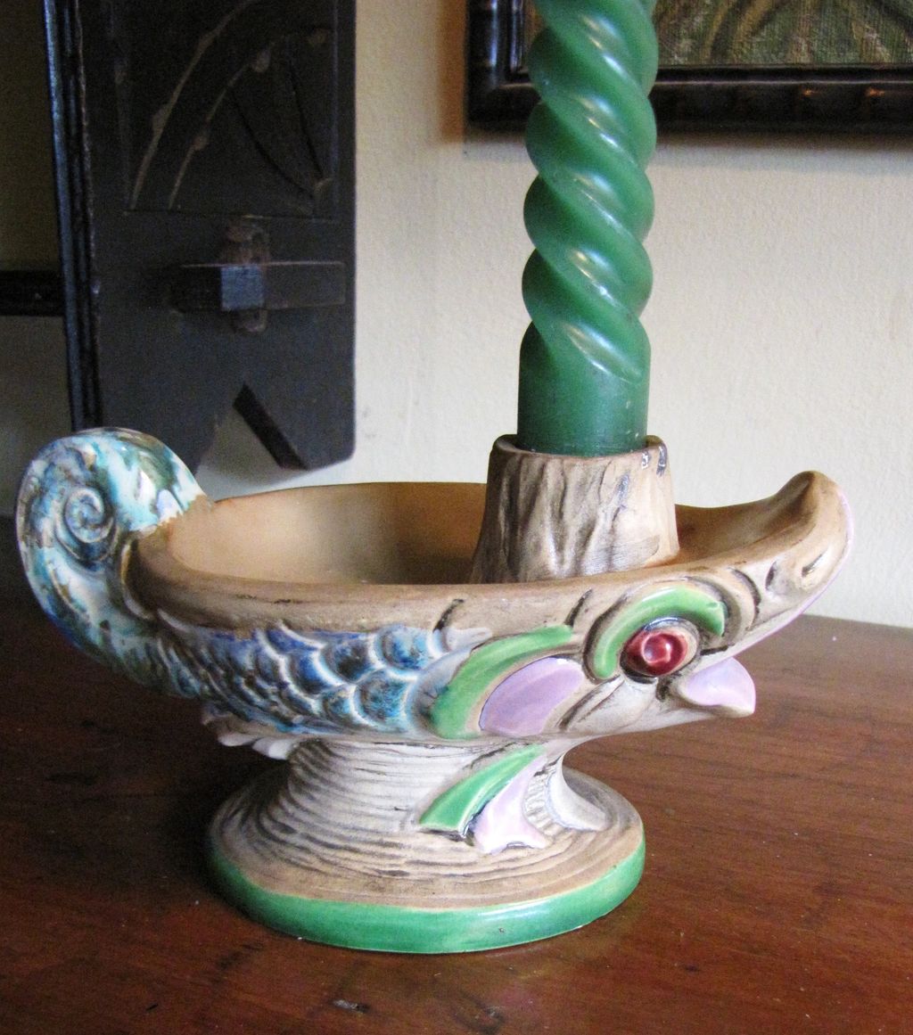 Great Czechoslovakian Espaxa Art Pottery Candle Holder Great Czechoslovakian Espaxa Art Pottery Candle Holder