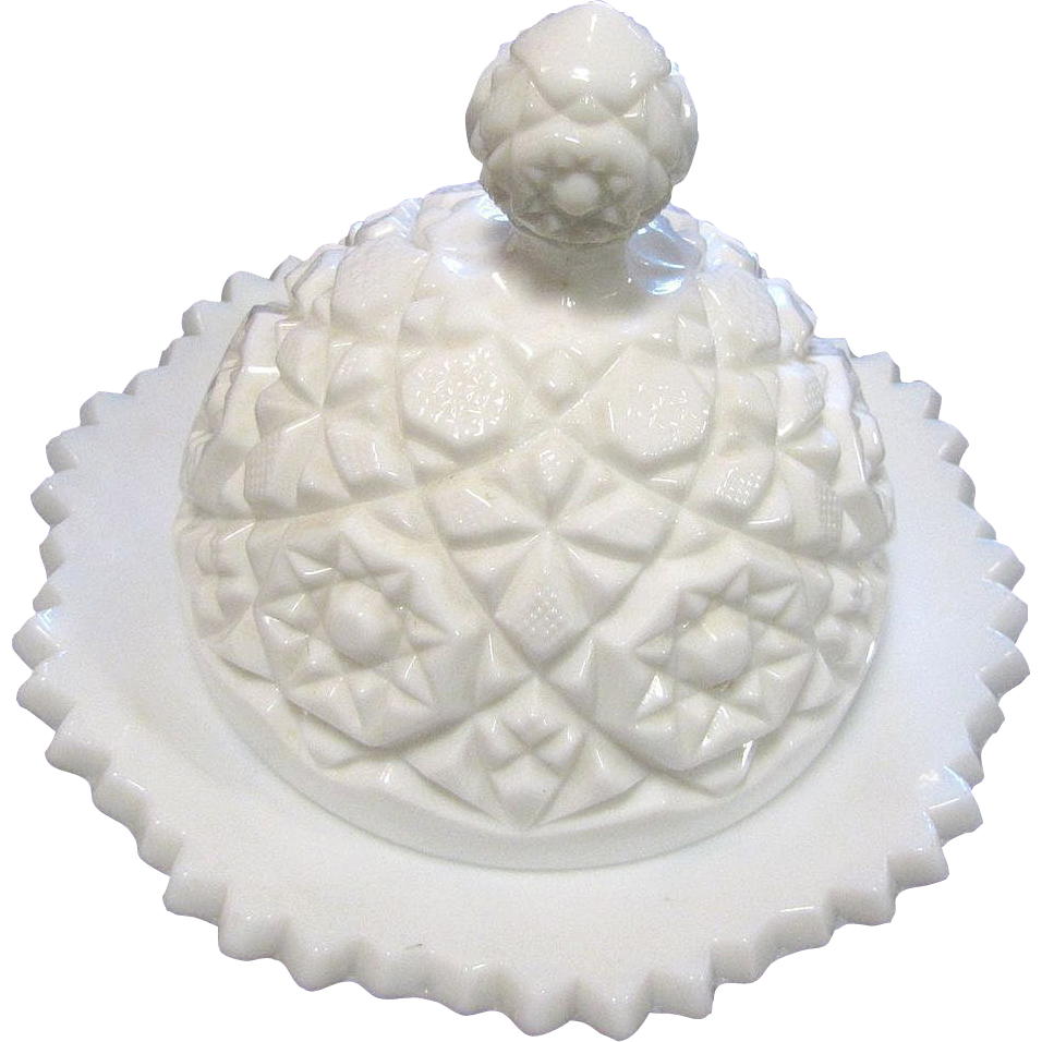 Fostoria Winburn Milk Glass Butter Dish from faywrayantiques on Ruby Lane