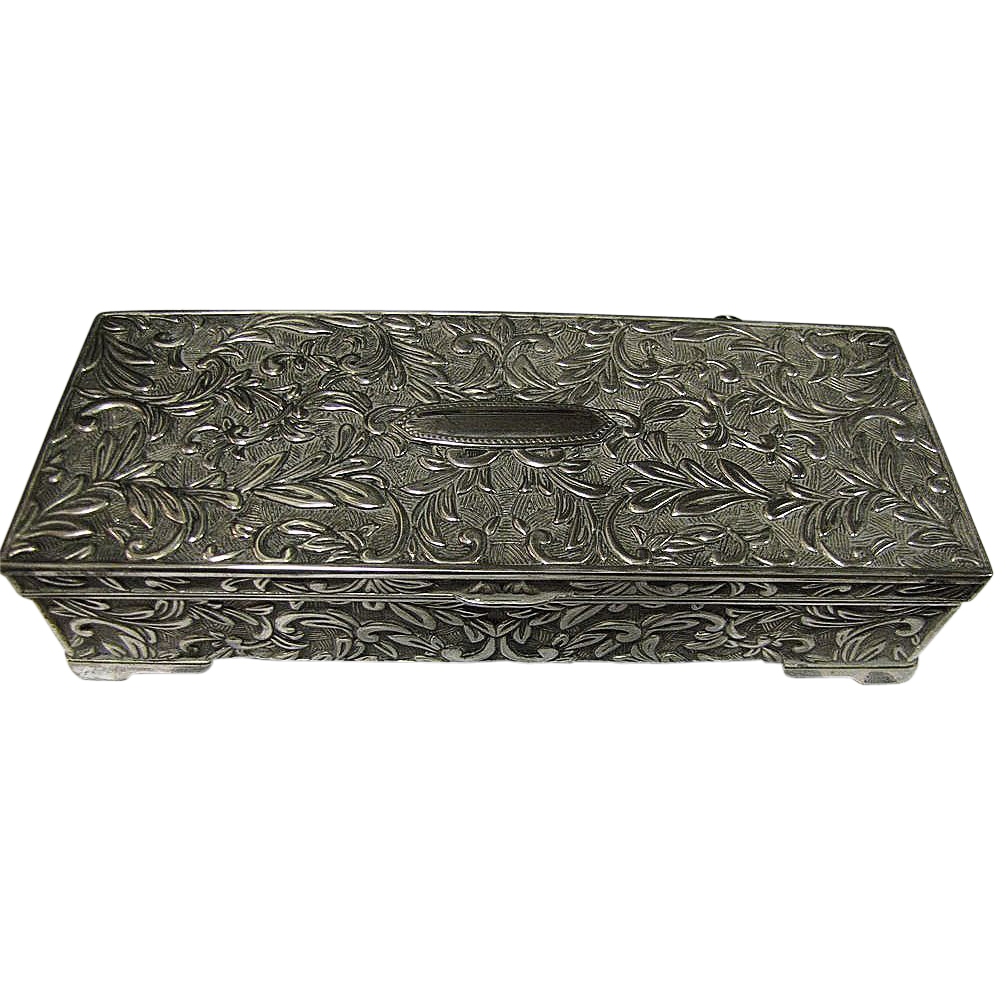 Elegant Silver Plated Jewelry Box by Godinger from faywrayantiques on