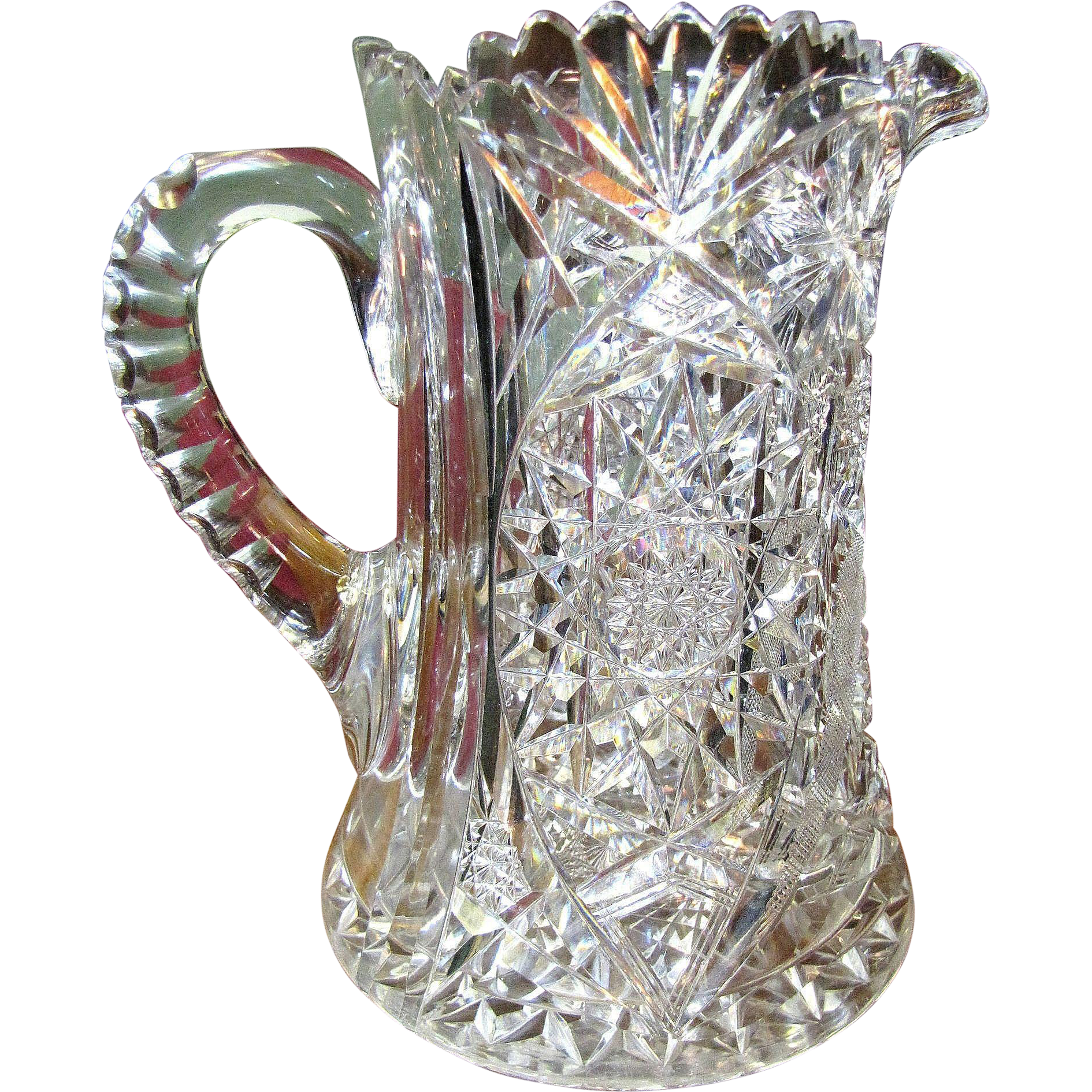 American Brilliant Period Cut Lead Crystal Water Pitcher Possibly From