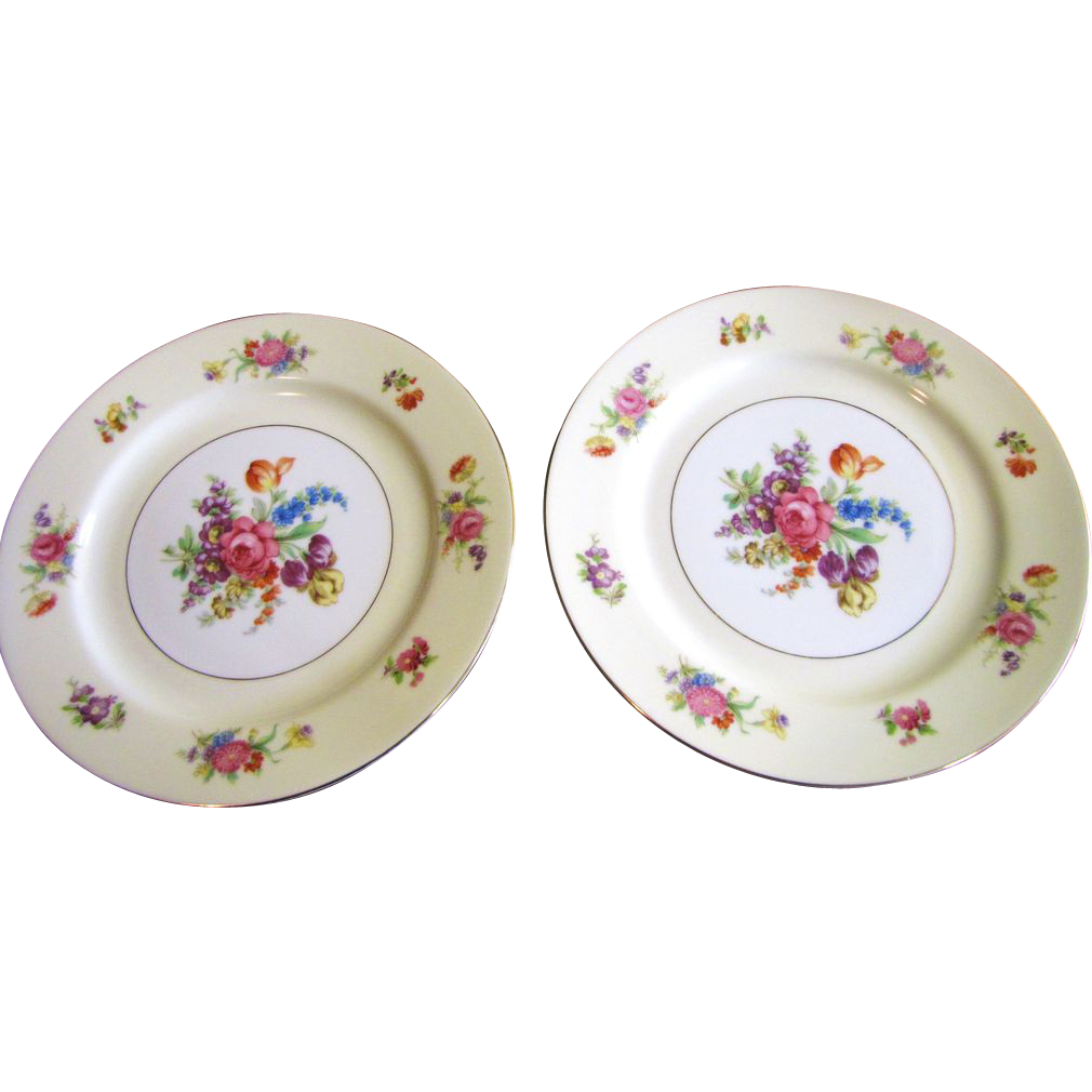 Pair of Salad Plates in the Noritake Queen Anne Pattern Pair of Salad Plates in the Noritake Queen Anne Pattern