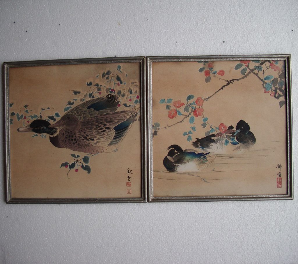 Two japanese woodblock prints Ducks Two japanese woodblock prints Ducks