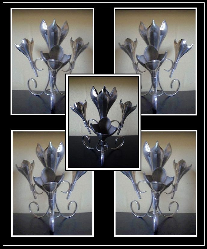 Vintage Art Nouveau Four Flute CROCUS Epergne Vintage Art Nouveau Four Flute CROCUS Epergne