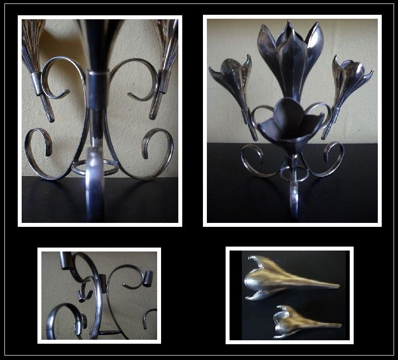 Vintage Art Nouveau Four Flute CROCUS Epergne Vintage Art Nouveau Four Flute CROCUS Epergne