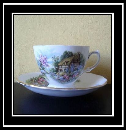 English Vintage Fine Bone China FOUR Cup & Saucer Companion Tea Set by Royal Vale English Vintage Fine Bone China FOUR Cup & Saucer Companion Tea Set by Royal Vale