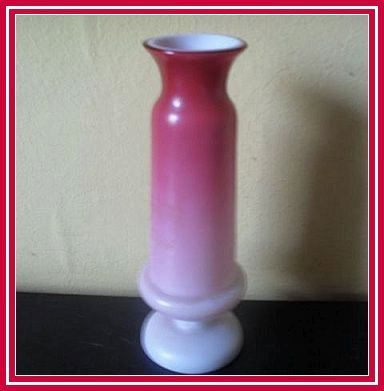 Victorian Peach Blow Wild Rose Cased Satin Glass Vase by Thomas Webb. Pre-1910 Victorian Peach Blow Wild Rose Cased Satin Glass Vase by Thomas Webb. Pre-1910