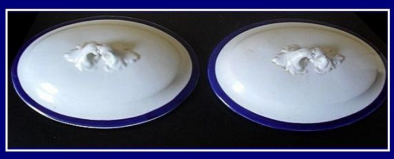 Pair of Antique Pottery Lidded Tureens by Booths, England. c1906. Pair of Antique Pottery Lidded Tureens by Booths, England. c1906.