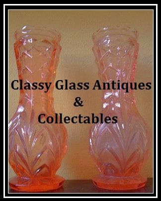 Delightful Pair of 1930's Art Deco Pink Glass Vases Delightful Pair of 1930's Art Deco Pink Glass Vases