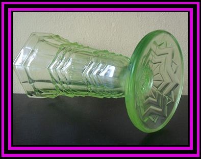 Sowerby 1930s Art Deco Uranium Green Glass Vase Sowerby 1930s Art Deco Uranium Green Glass Vase