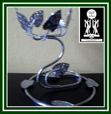 English Art Deco Bagley Glass Center Piece with Original White Metal Mount English Art Deco Bagley Glass Center Piece with Original White Metal Mount