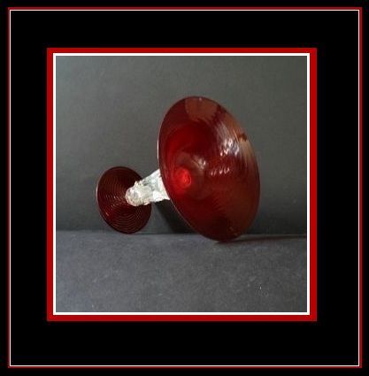 Venetian Murano Salviati Ruby Glass Comport With Dolphin Stem - MINT! Venetian Murano Salviati Ruby Glass Comport With Dolphin Stem - MINT!