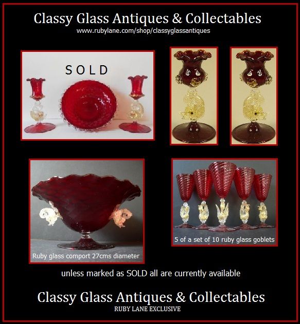 Venetian Murano Salviati Ruby Glass Comport With Dolphin Stem - MINT! Venetian Murano Salviati Ruby Glass Comport With Dolphin Stem - MINT!