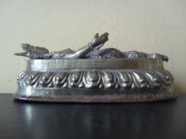Outstanding Vintage 10" 2 Piece Cast Metal Statue of Hindu Deity & Buddhist Garuda Outstanding Vintage 10" 2 Piece Cast Metal Statue of Hindu Deity & Buddhist Garuda