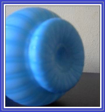 Blue Rib-Cane Satin Glass Jack-in-the-Pulpit Vase by Thomas Webb, England. Blue Rib-Cane Satin Glass Jack-in-the-Pulpit Vase by Thomas Webb, England.