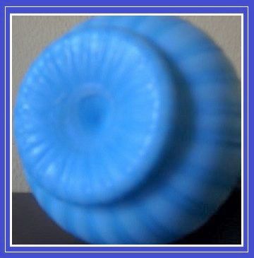 Blue Rib-Cane Satin Glass Jack-in-the-Pulpit Vase by Thomas Webb, England. Blue Rib-Cane Satin Glass Jack-in-the-Pulpit Vase by Thomas Webb, England.