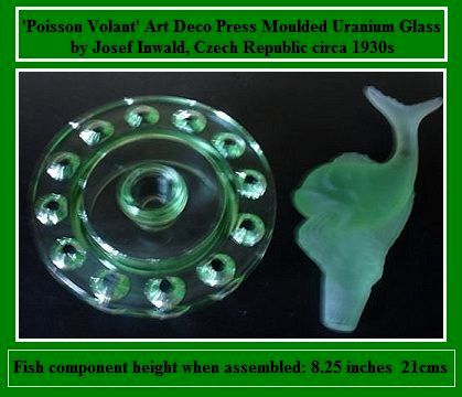 Wonderful Uranium Green Depression Glass Art Deco Center Piece by Josef Inwald Wonderful Uranium Green Depression Glass Art Deco Center Piece by Josef Inwald