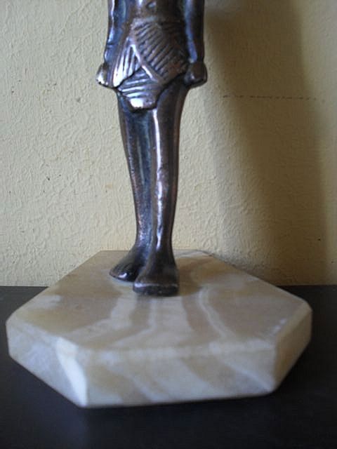 Original 1920's Egyptian Bronze Statue of Tuthmosis IV. Alabaster Base. Original 1920's Egyptian Bronze Statue of Tuthmosis IV. Alabaster Base.