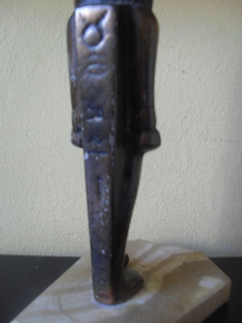 Original 1920's Egyptian Bronze Statue of Tuthmosis IV. Alabaster Base. Original 1920's Egyptian Bronze Statue of Tuthmosis IV. Alabaster Base.
