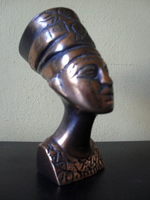 Original Vintage 1920's Egyptian Metal Bust of Nefertiti Original Vintage 1920's Egyptian Metal Bust of Nefertiti