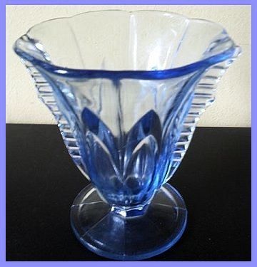 Czechoslovakian 1930's Art Deco Blue Glass Vase With Wings. Czechoslovakian 1930's Art Deco Blue Glass Vase With Wings.