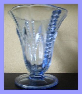 Czechoslovakian 1930's Art Deco Blue Glass Vase With Wings. Czechoslovakian 1930's Art Deco Blue Glass Vase With Wings.