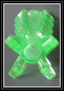 Uranium Green Glass "Bamboo" Pattern Vase by Bagley. Astounding! Uranium Green Glass "Bamboo" Pattern Vase by Bagley. Astounding!